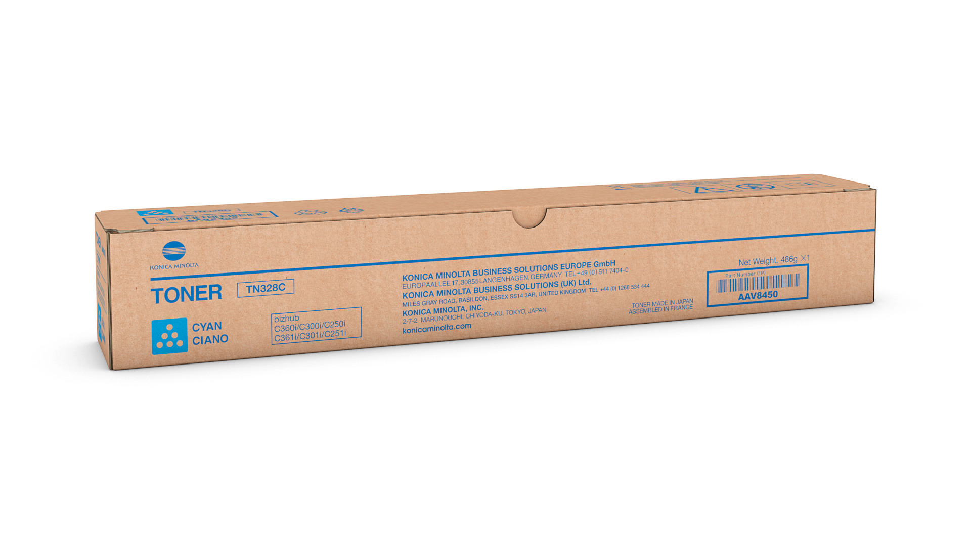 Toner Cyan for bizhub C250i/C251i/C300i/C301i/C360i/C361i - TN328C