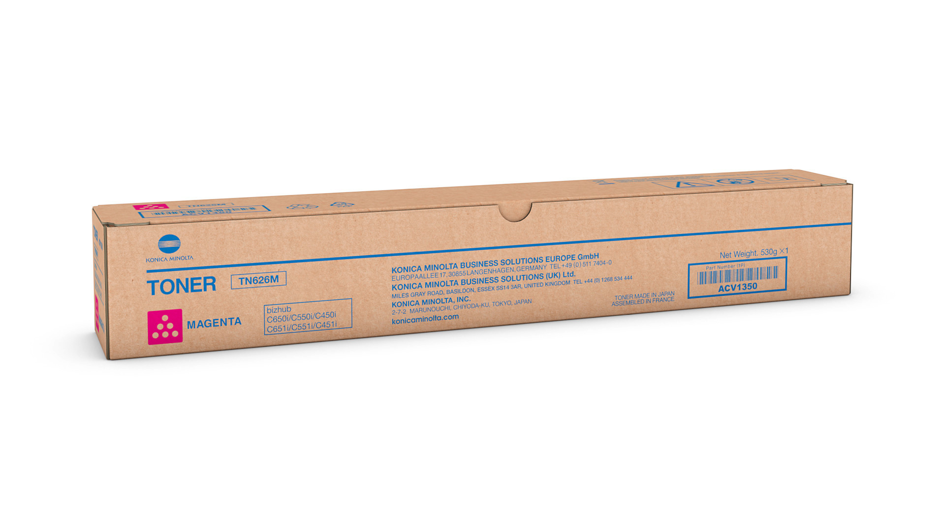  Toner Magenta for bizhub C450i/C451i/C550i/C551i/C650i/C651i- TN626M